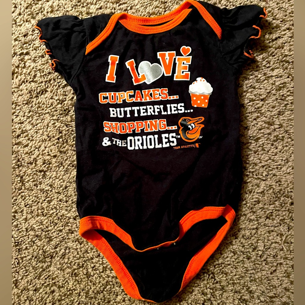 Baltimore orioles onesie size 3/6 months
